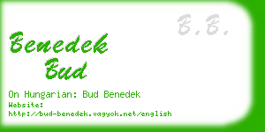 benedek bud business card